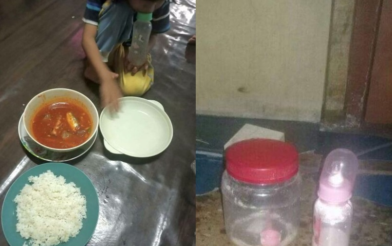 洗沟渠仅赚RM10买不起奶粉·女子用米煮水喂宝宝