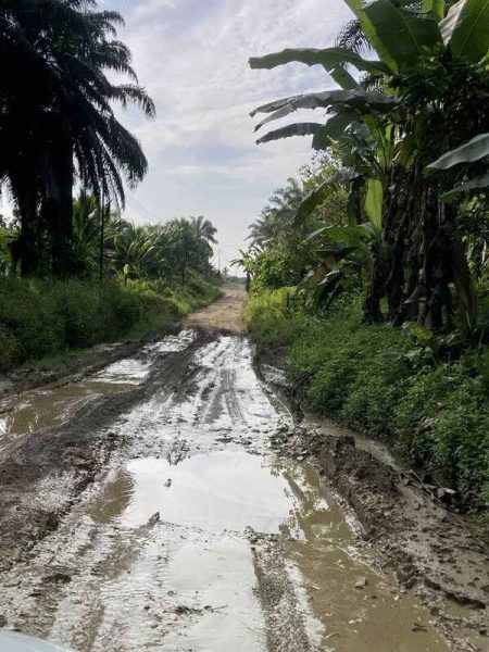 有民众投诉，位于17哩的柏安路从去年9月起因出现严重损坏而泥泞不堪。（取自网络）