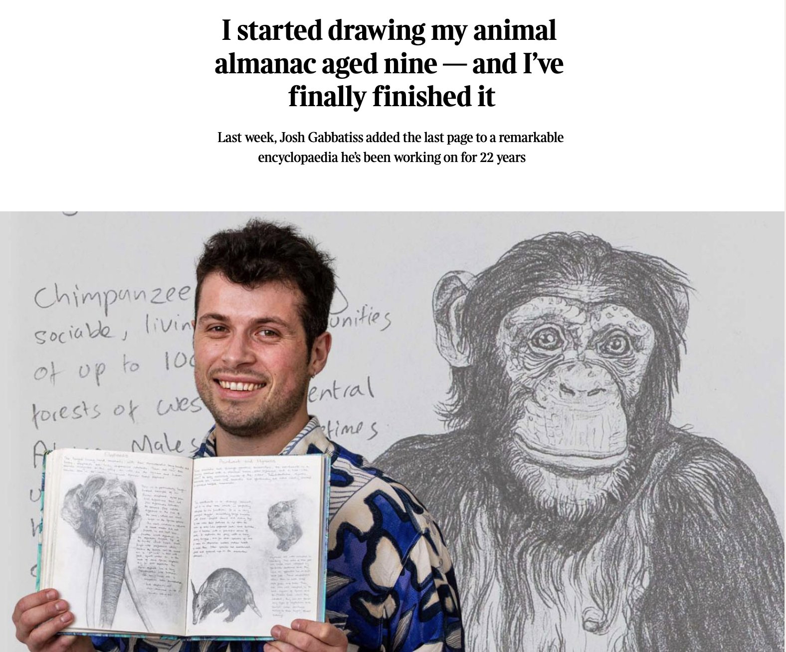 9岁起创作　男子用逾20年绘制动物全书