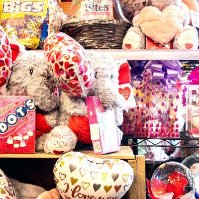 Valentine's Day gifts for sale at a grocery store in Austin, Texas. AFP