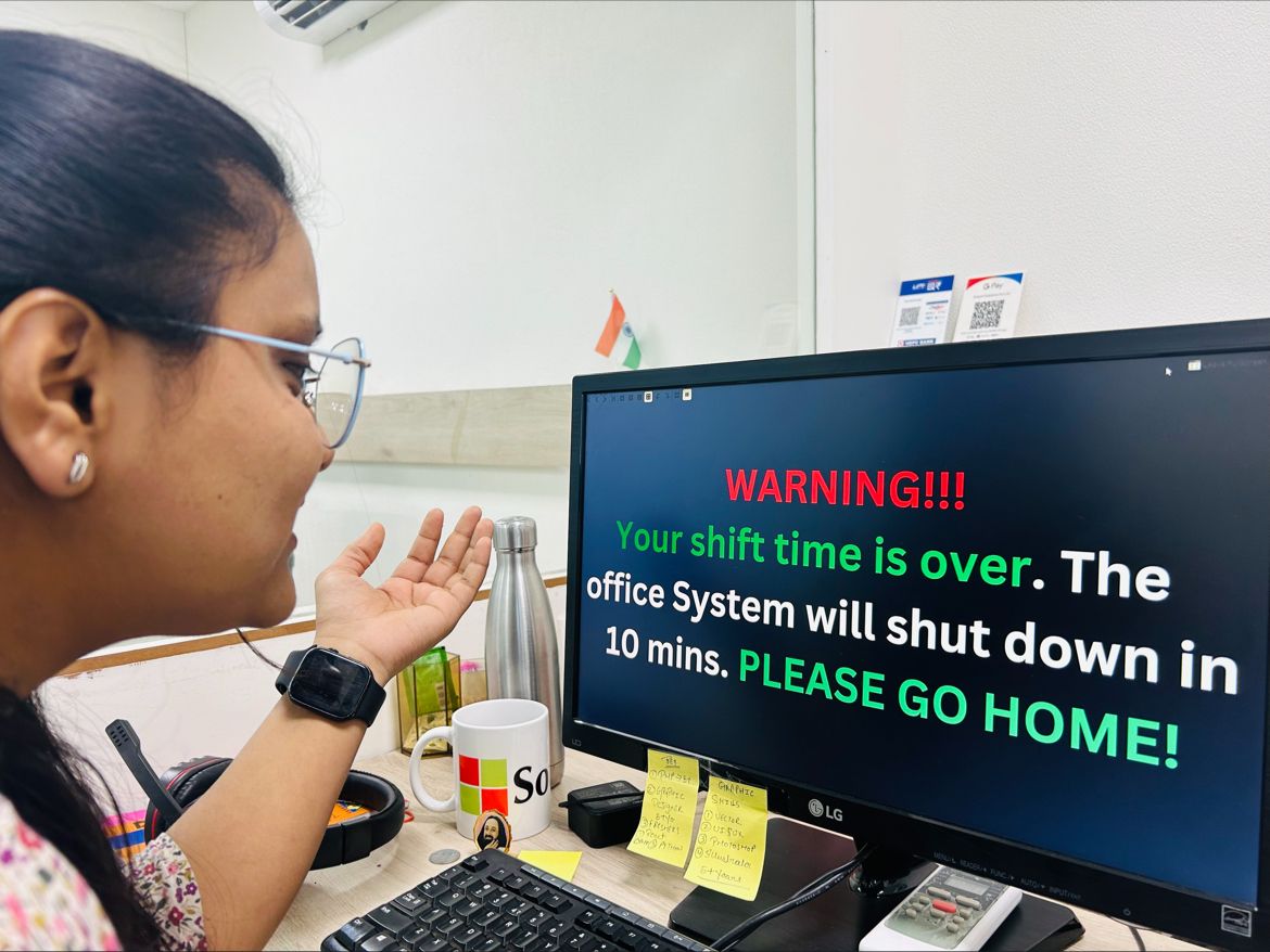 下班前10分钟 公司电脑向员工发“警告”：“请回家！”