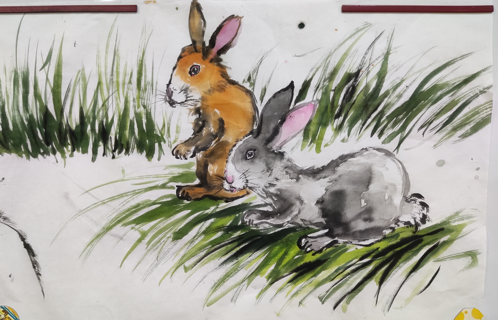 （备稿）柔：封底：【特稿】兔年水墨画书法，发挥想象力构图、取谐音字