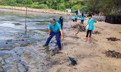 美化峇东海滨渔村沙滩 英特尔百名员工献力