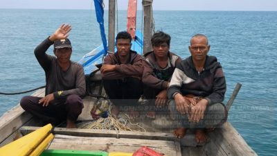 印尼渔船疑故障 飘流入大马海域4渔夫获救