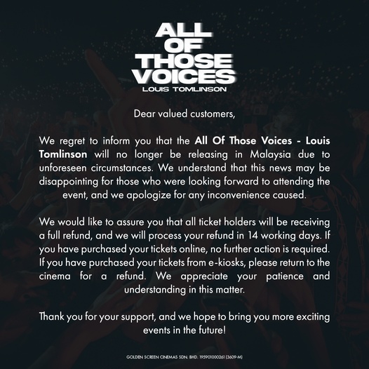 拒剪辑影响完整性《All Of Those Voices》取消大马上映