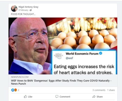 求真/世界经济论坛将禁止鸡蛋是假资讯