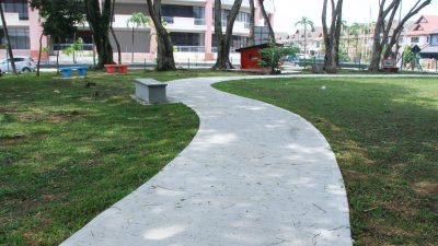灵市SS25/9公园多设施提升 混凝土跑道跑步更方便