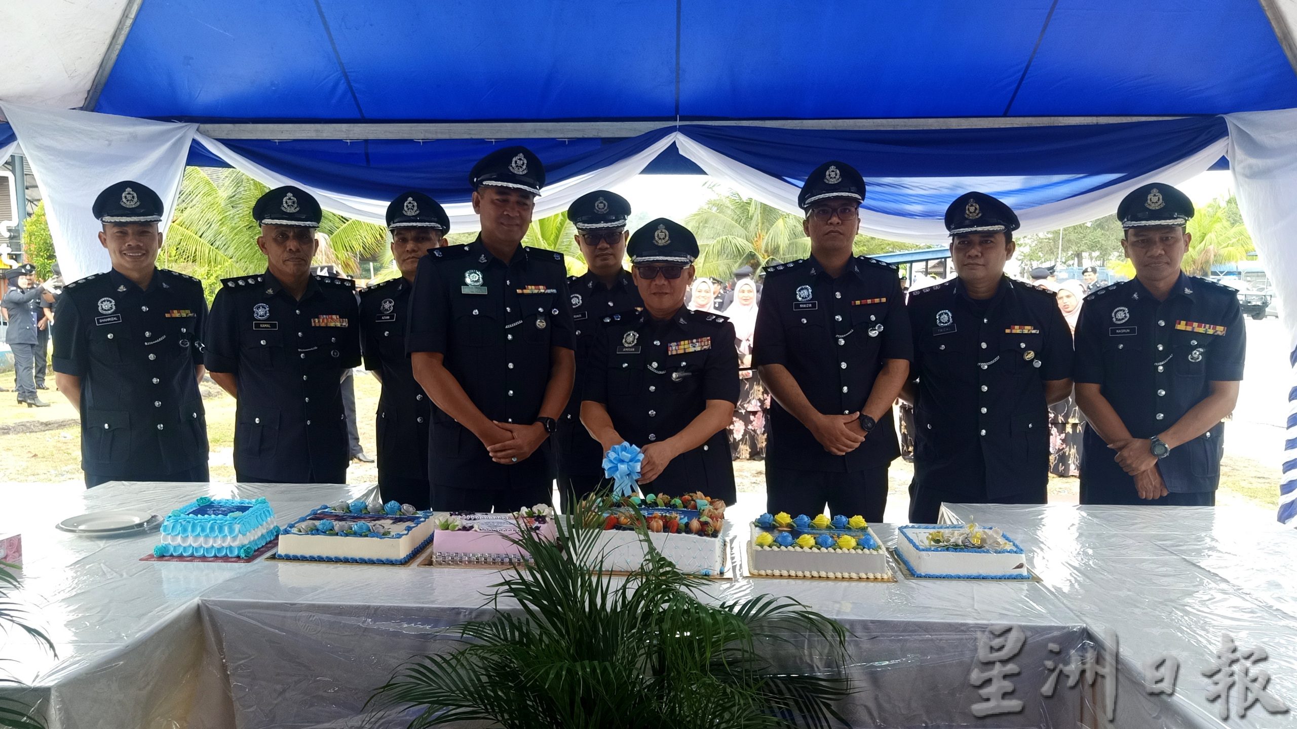 NS庇朥/ 瓜拉庇朥警区总部庆祝第216届警察日庆典，仪式简单而隆重。