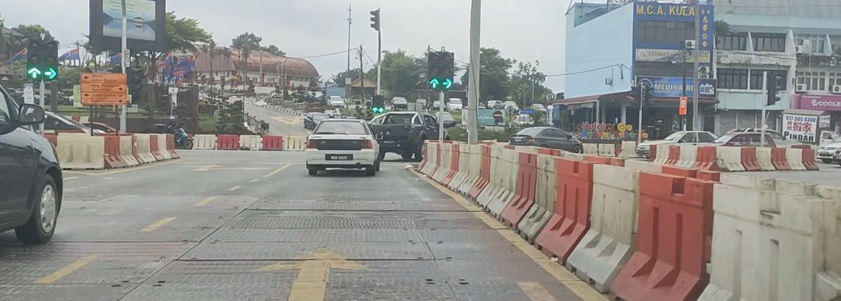 柔：古来哥打路道路提升工程警示灯不明，威胁公路使用者安全
