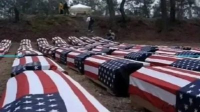 网传照片2008年已出现 美军棺盖旗无关俄乌战争