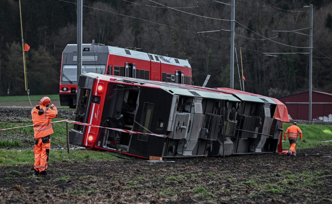 看世界／瑞士西北部刮狂风 2列火车遭吹翻出轨酿15伤