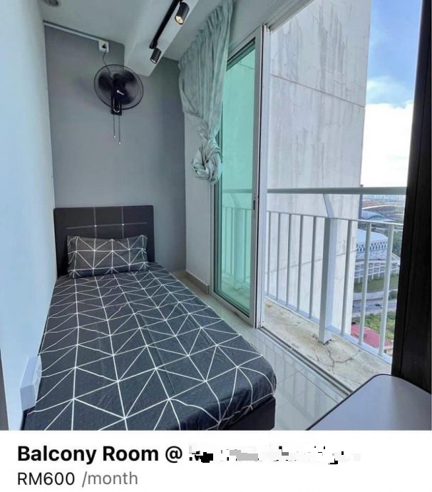  都市生活真不易 “阳台房”月租也RM600