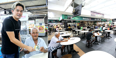 Klang food court offers senior citizens free drinks for three weeks