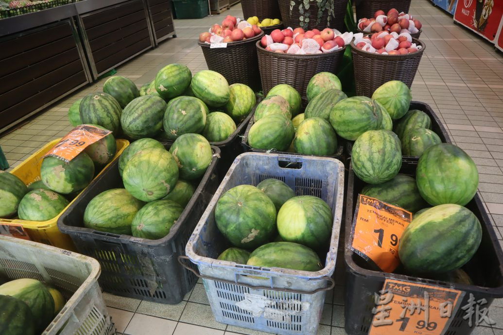 西瓜量产便宜卖，大热天气解暑水果首选，有贩商指称一天可卖500公斤至1000公斤西瓜。