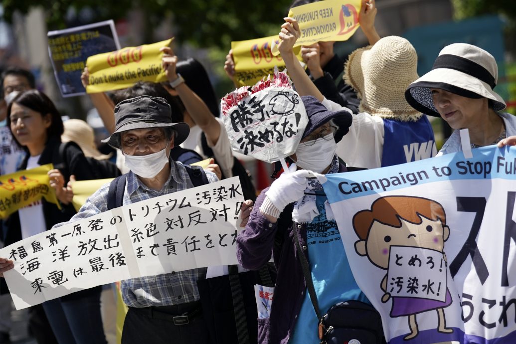 日韩反核人士示威 促东电取消排放核废水入海