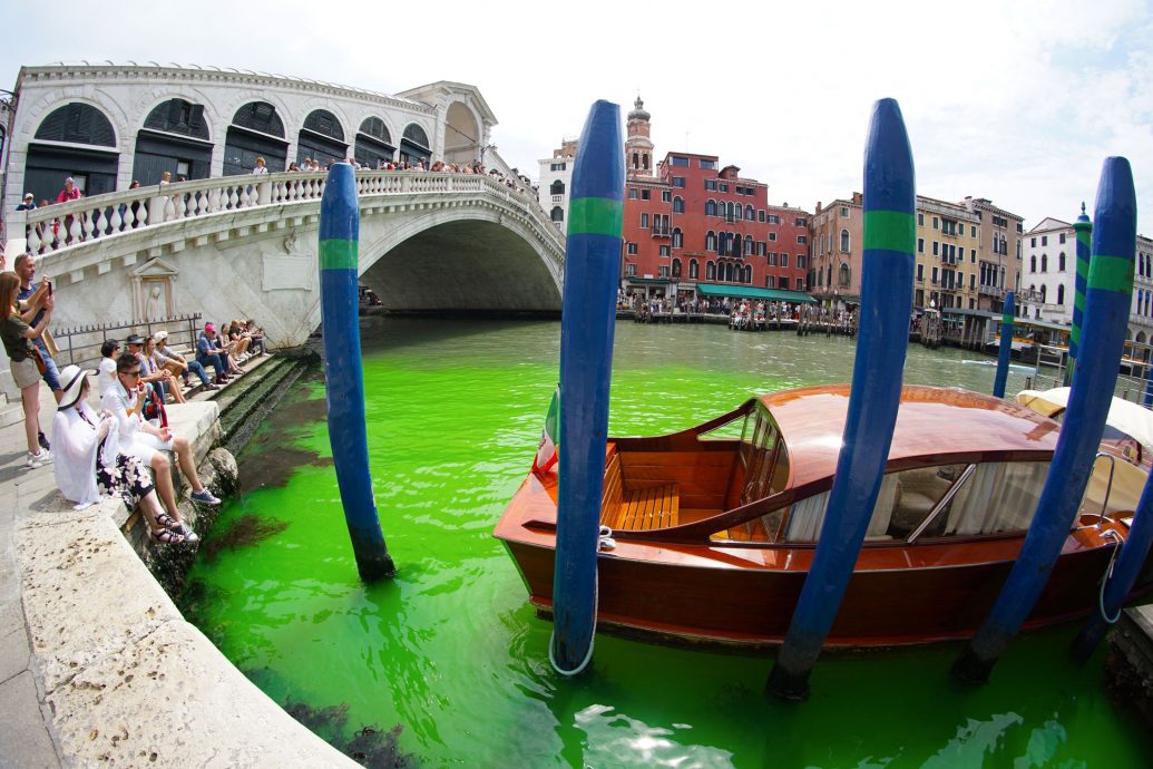 看世界／威尼斯运河“一片萤光惨绿”谜团揭晓！来源是它
