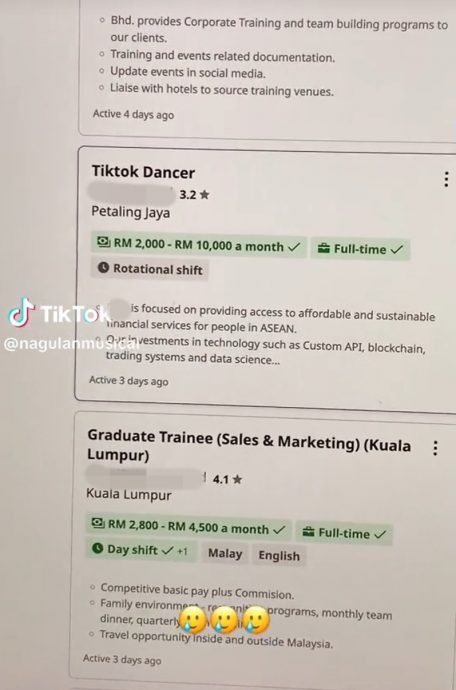 聘TikTok舞者月薪达1万 本地公司招聘引网议