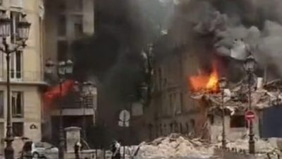 巴黎中部疑气体爆炸引致大火　至少37伤2失踪