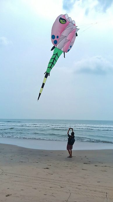 东：关丹士拔海滩举行国际风筝节