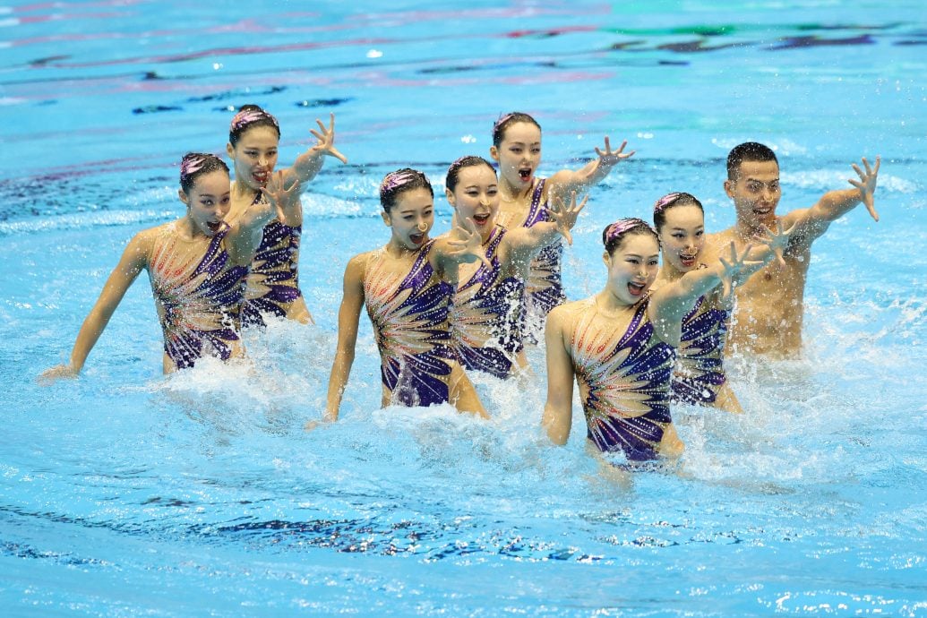 福冈世界水上运动锦标赛| 韵律泳混合集体技巧自选赛  中国创历史首夺金牌