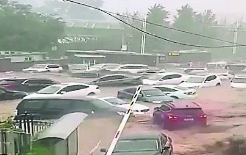 视频|北京门头沟暴雨惊见“游车河”　大量汽车在泥水中漂流