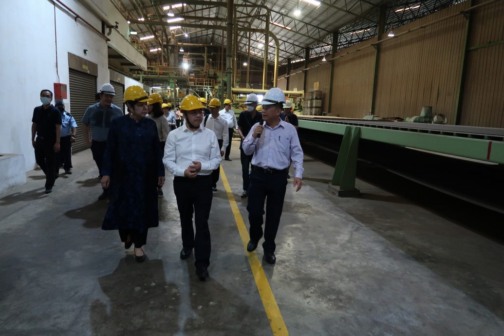 钦州市政府代表团 参观常丰塑合板厂