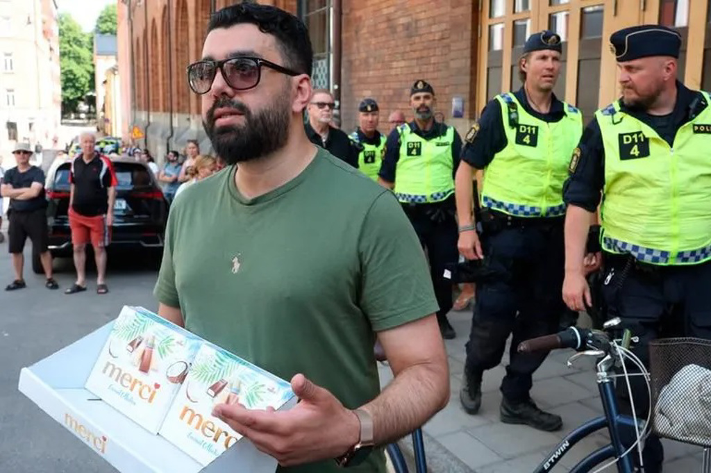 愛與包容 瑞典穆斯林贈送巧克力 給焚可蘭經抗議者