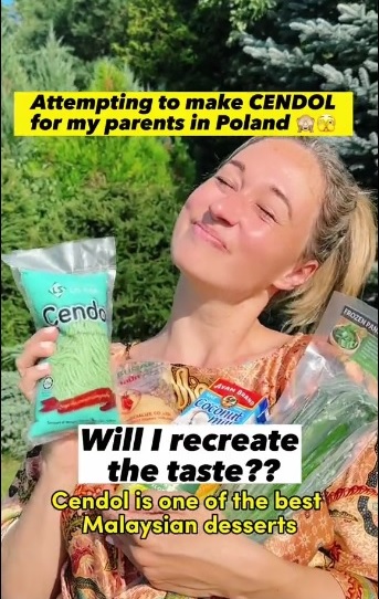 视频 | 波兰女回乡后超想念Cendol！“从大马带回原料 父母赞好吃”