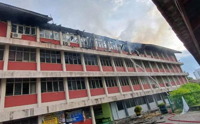 峇东埔柏马当督甘都国小火患 5课室烧毁
