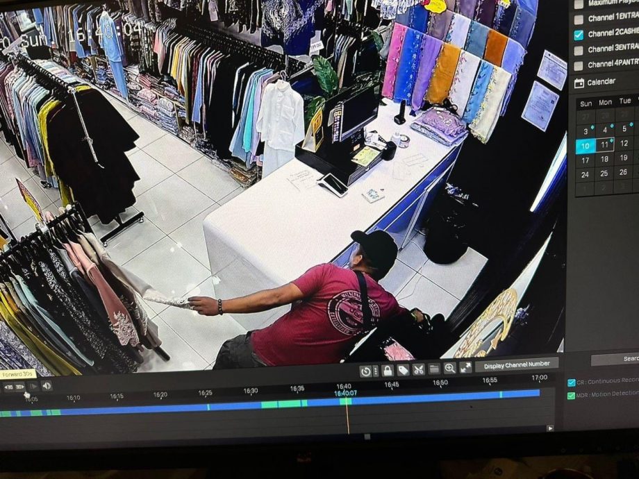 柔：新闻：窃取服装店员工薪水，警方追查窃贼身份，网民称悬赏200令吉捉人