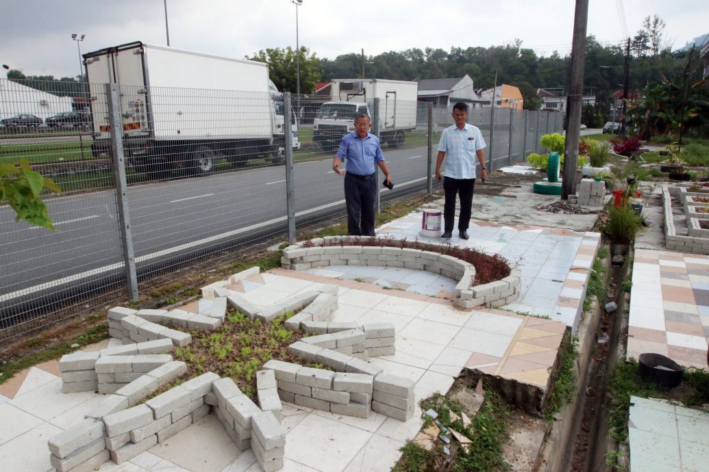 NS芙蓉/芙钻石花园组屋垃圾槽集中区，成功改造成小花园