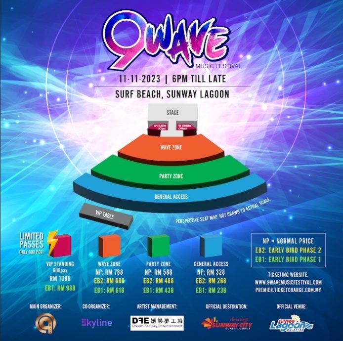 《9 Wave音乐节》11.11登场 VIP金色套票RM8888
