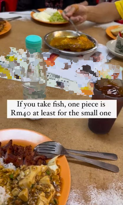 一家6人吃普通杂饭RM200 女子吓到：“最小的鱼RM40”