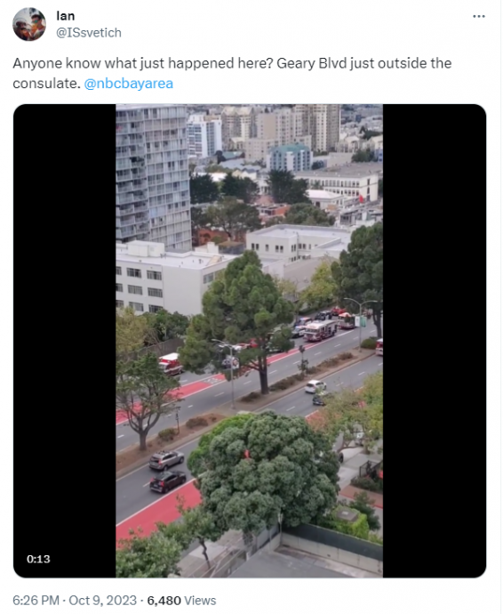 中国驻旧金山领事馆被车撞 警方开枪打伤司机