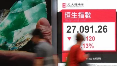香港恒生指数今年惨跌  输给台湾加权指数