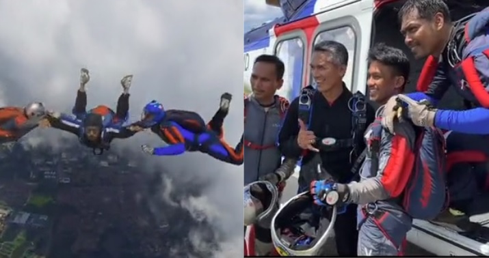 视频|首次挑战1万英尺高空跳伞  刑事总监：这让我更尊敬部下