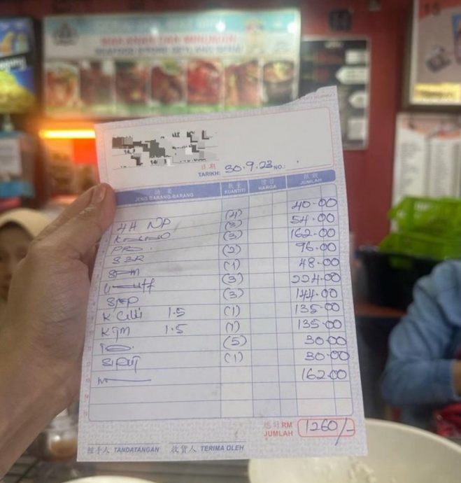 “路边海鲜餐卖RM1260没标价” 副部长：已开RM1500罚单