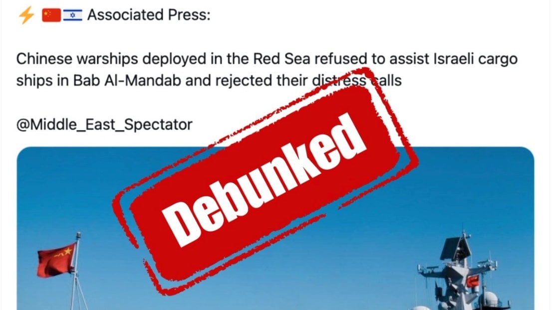 （求真）新华社：“中国海军在红海拒营救以色列货船”是假新闻