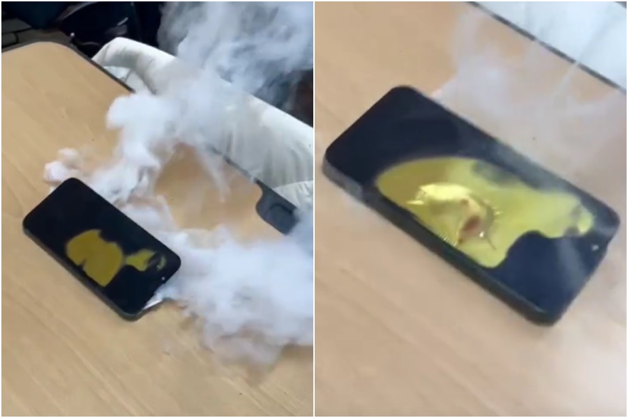 iPhone放口袋突发烫膨胀 大量冒烟学生急疏散