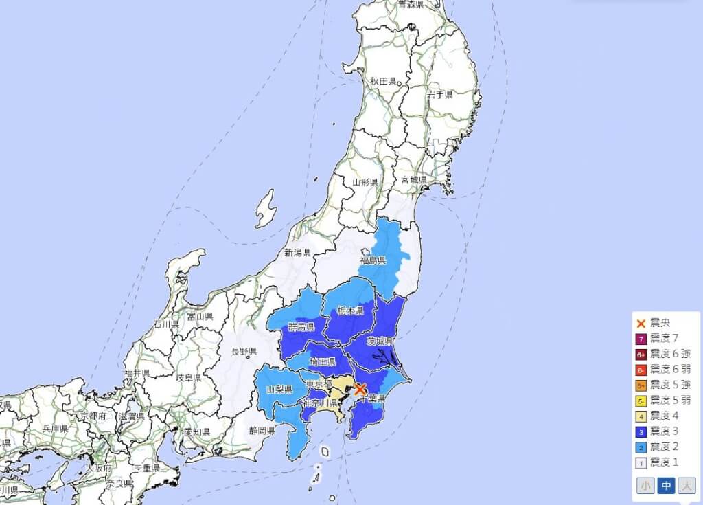 日本东京湾地震规模4.8 未发海啸警报