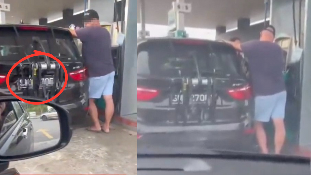 视频 | 遮车牌再用身体挡油枪 新加坡车主为打RON95出新招！