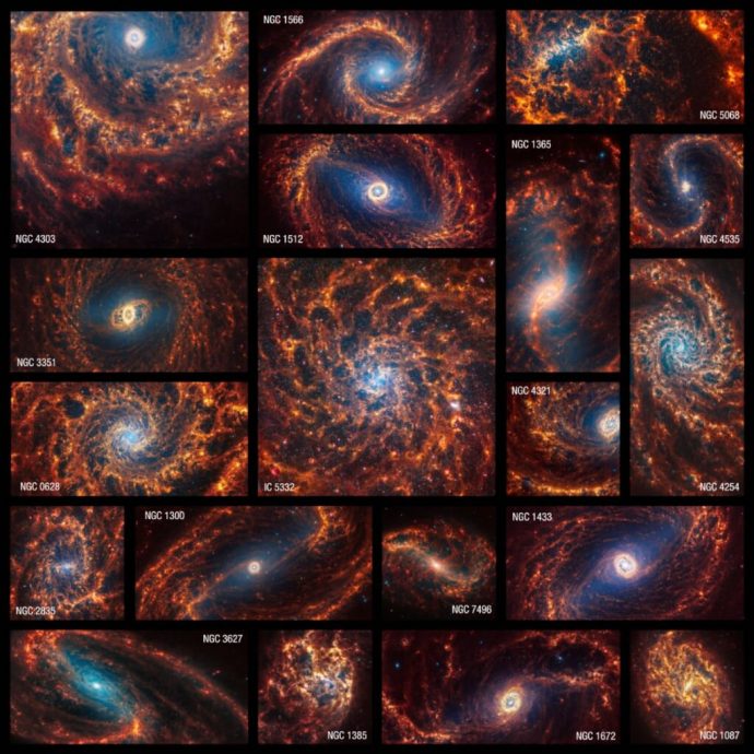 魔幻之眼注视！韦伯太空望远镜拍下19个螺旋星系超清晰图像
