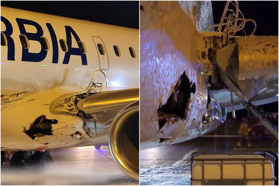 106人客机破大洞漏油！起飞撞上跑道设备　紧急返航降落