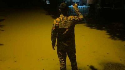 古纳甘榜机场闪电水灾 水淹屋 5户20人撤离
