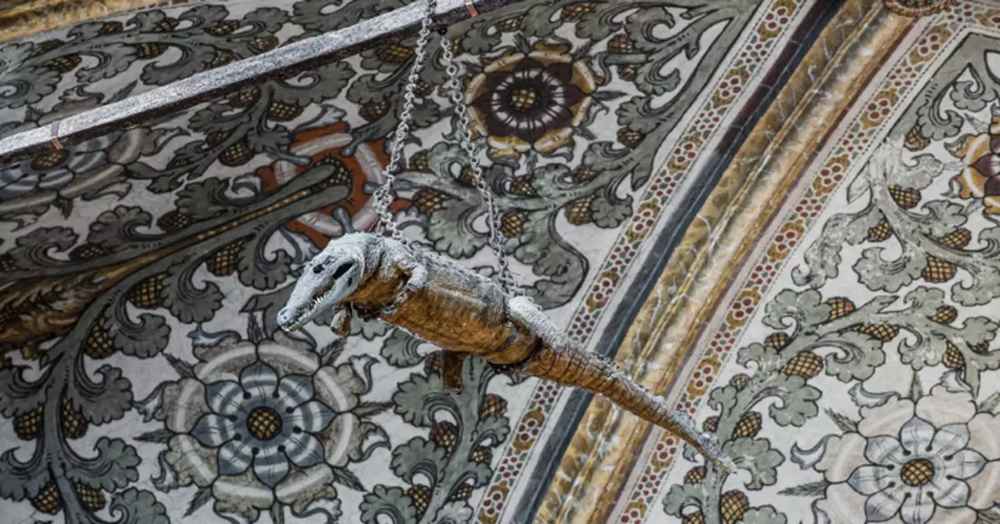 意大利某教堂天花板悬挂著一条鳄鱼标本，距今逾500年历史
