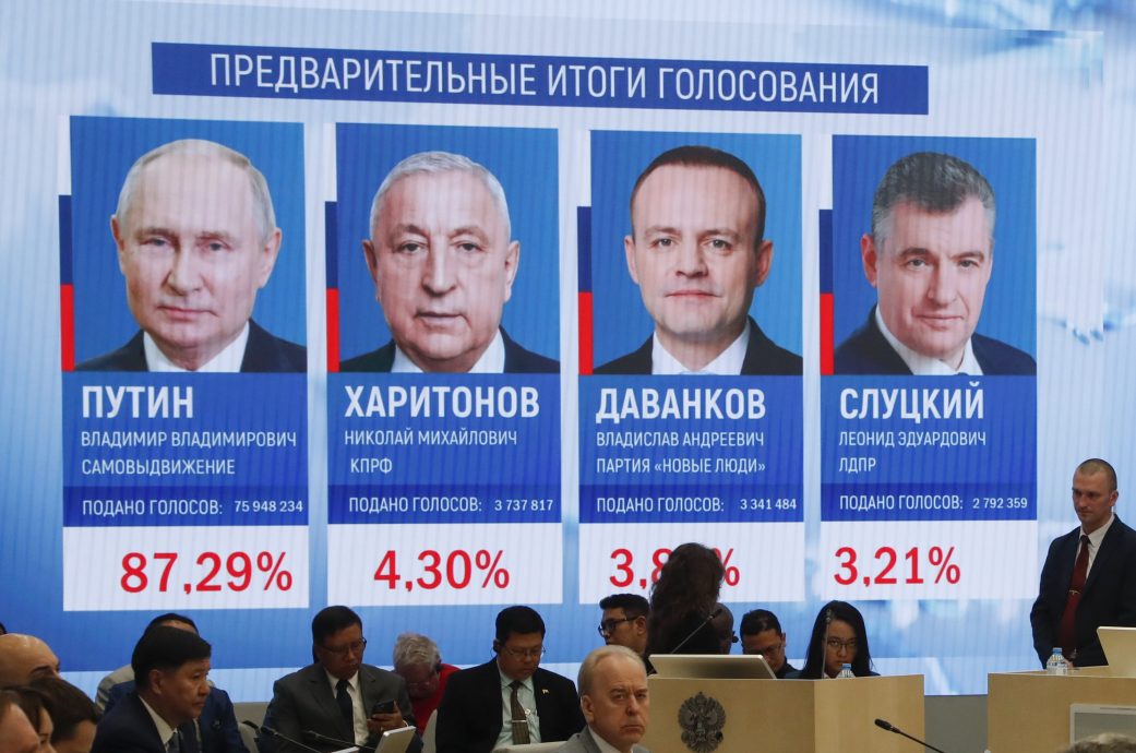 俄选委会宣布 普汀以“创纪录”得票率胜选