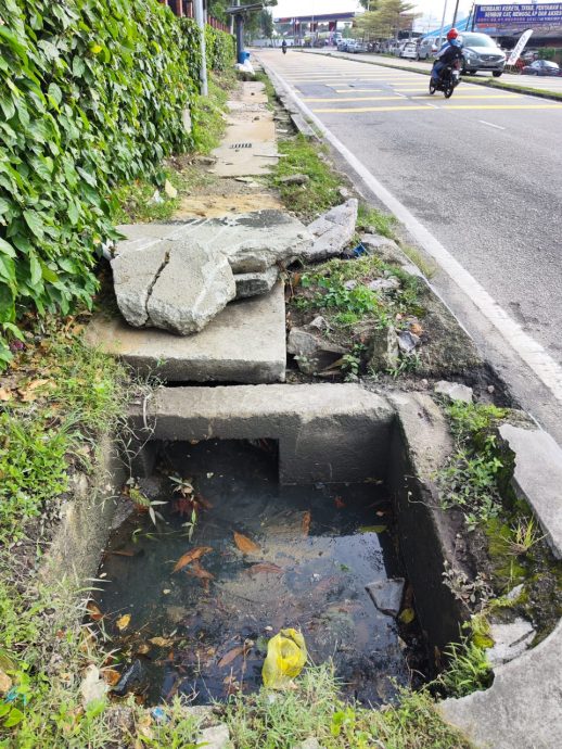 （已签发）柔：【民生特工队】哥文茶路沟盖崩塌，坑洞深陷危及路人