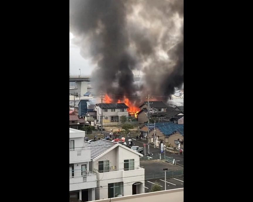 （视频）日本爱知县寺庙大火周边民宅被波及烧毁 1人送医
