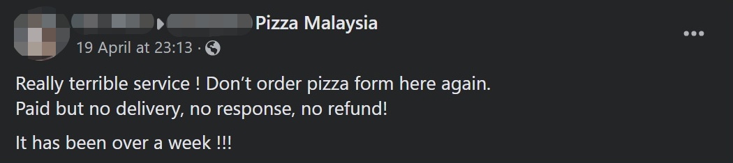  女子投诉披萨店服务差劲 眼尖网民笑揭：自取其辱
