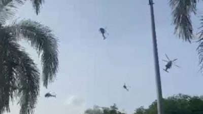 直升机坠机10海军罹难 | 目击者：直升机相撞 快速坠落